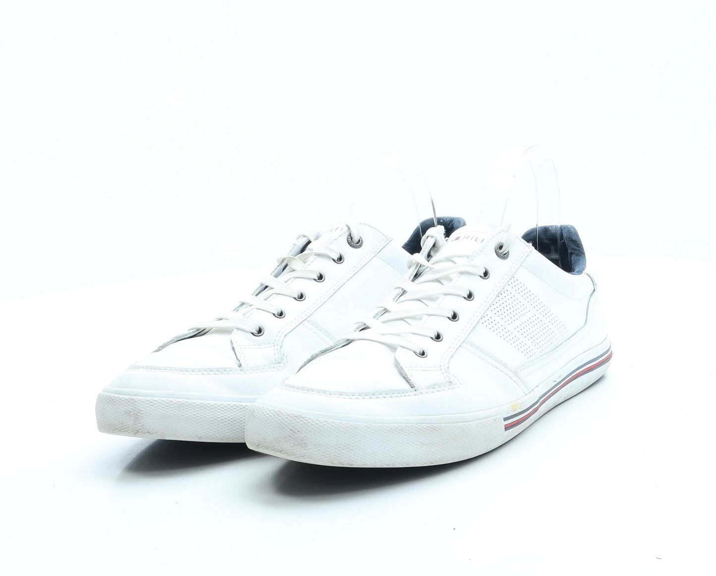 Tommy Hilfiger Mens White Leather Trainer UK 8 42