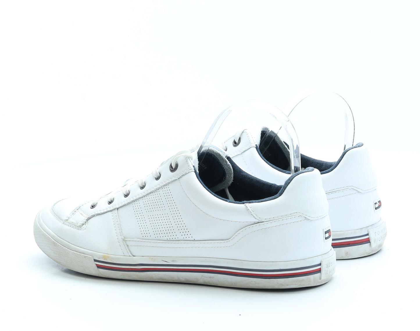 Tommy Hilfiger Mens White Leather Trainer UK 8 42