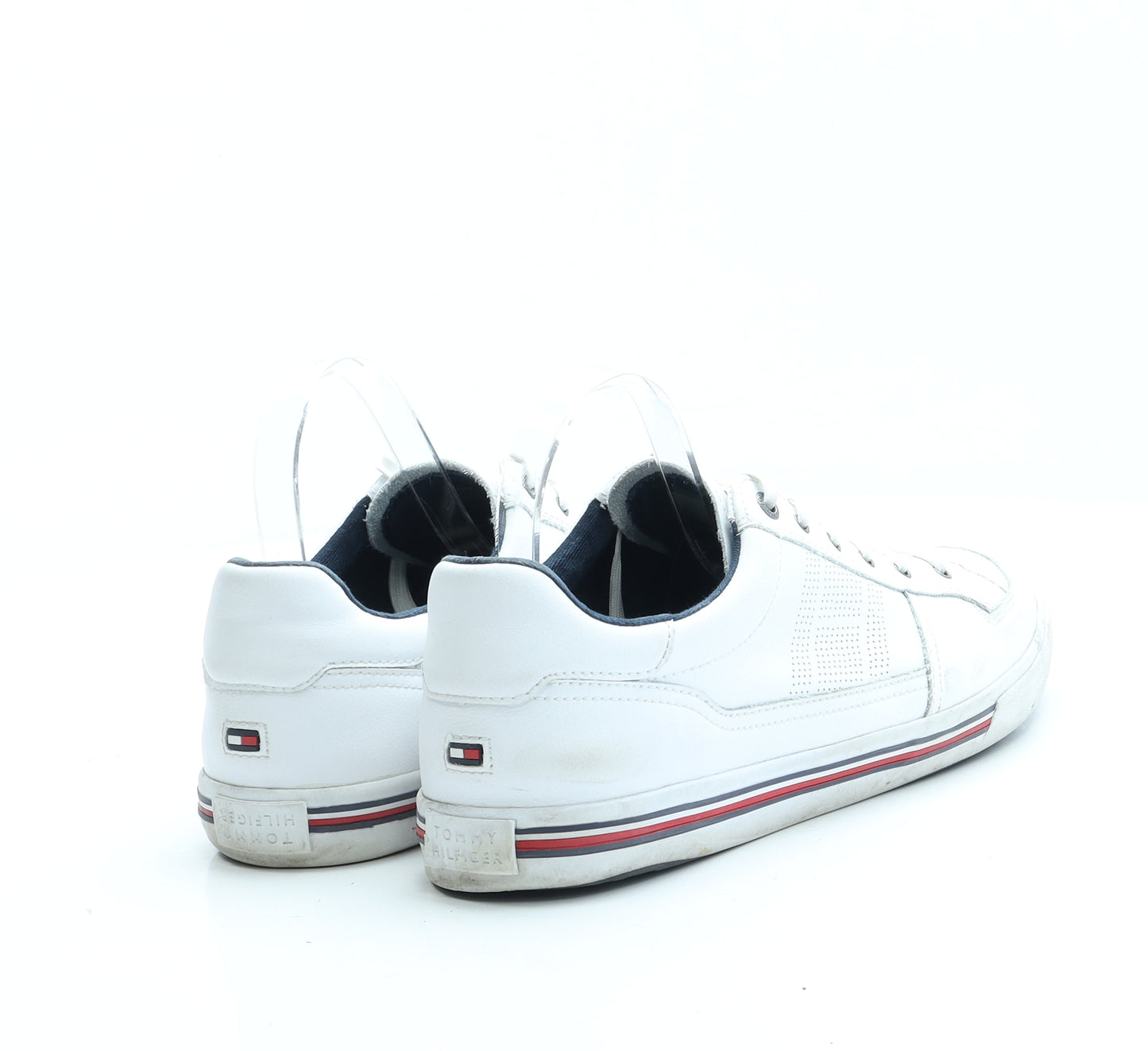 Tommy Hilfiger Mens White Leather Trainer UK 8 42