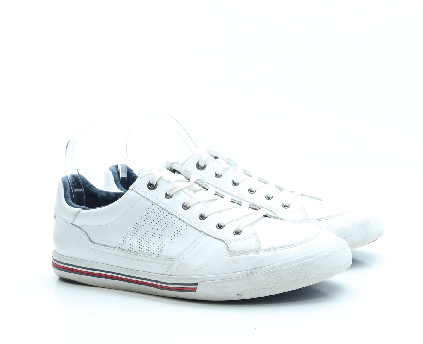Tommy Hilfiger Mens White Leather Trainer UK 8 42