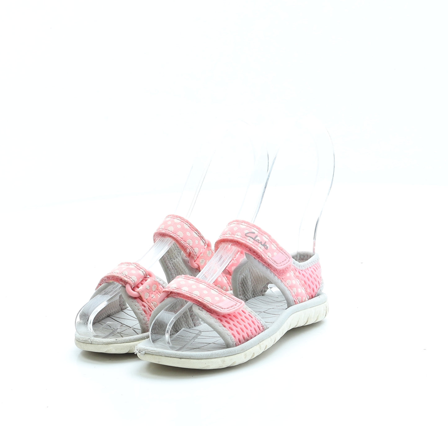 Clarks Girls Pink Polka Dot Polyester Strappy Sandal UK 6 22