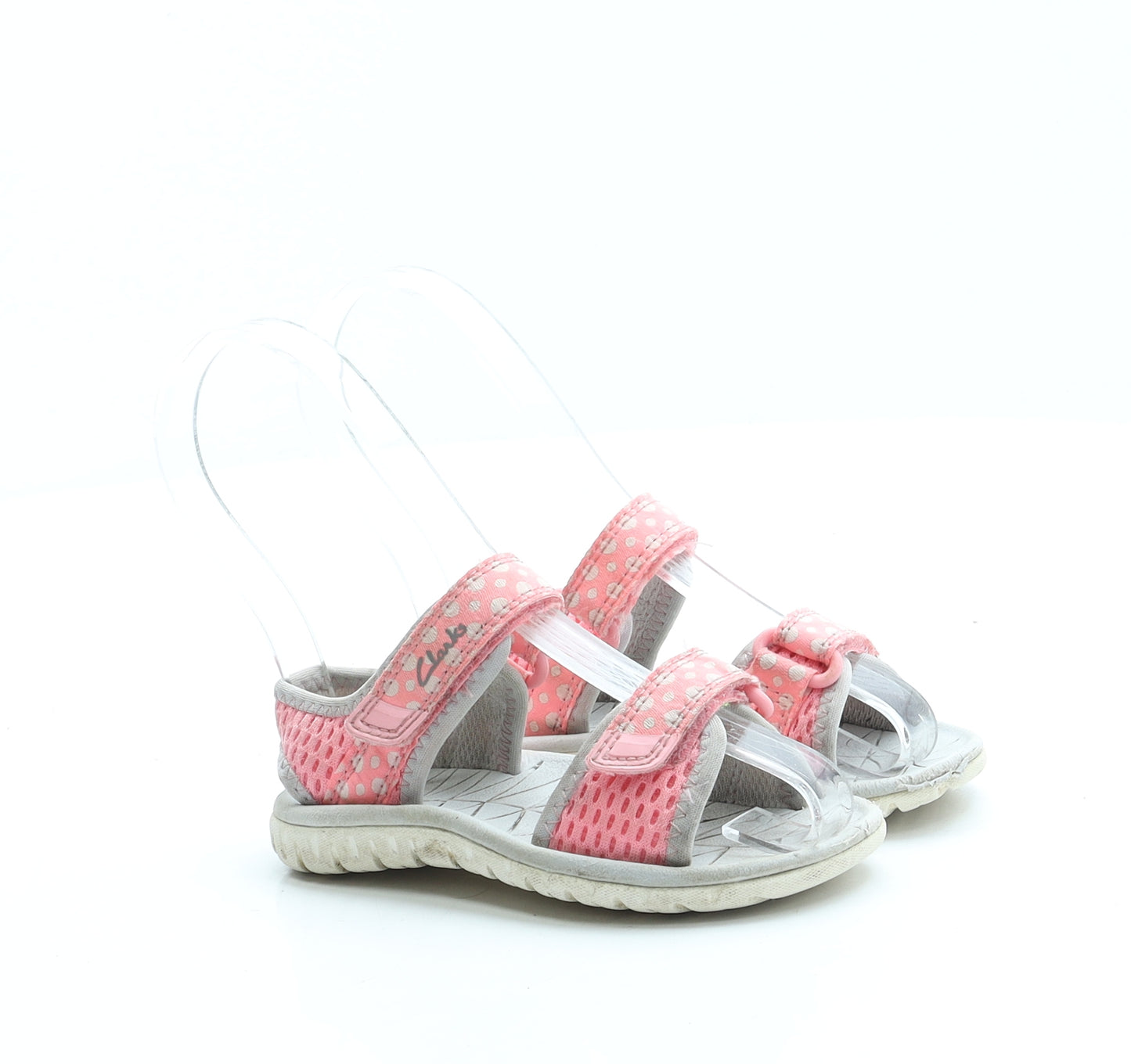 Clarks Girls Pink Polka Dot Polyester Strappy Sandal UK 6 22