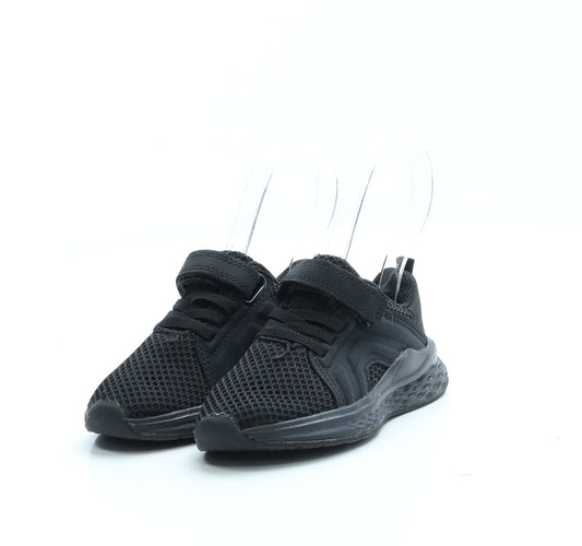 George Boys Black Polyester Trainer UK 5 23