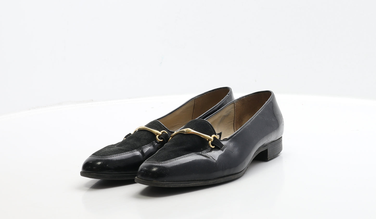 Hush Puppies Womens Black Leather Loafer Flat UK 6