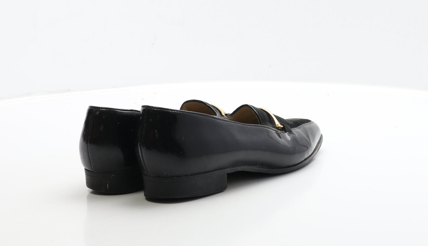 Hush Puppies Womens Black Leather Loafer Flat UK 6