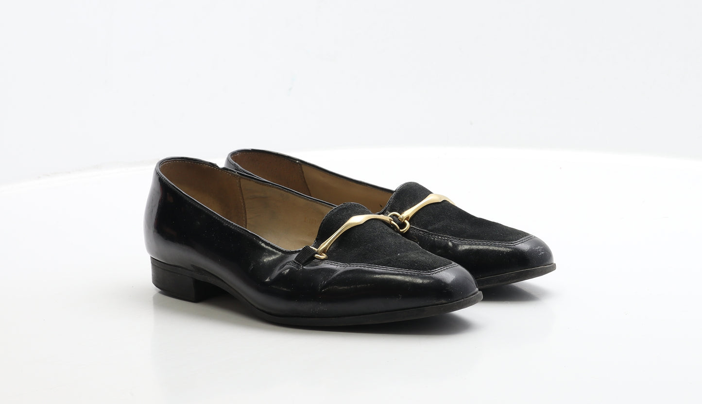 Hush Puppies Womens Black Leather Loafer Flat UK 6