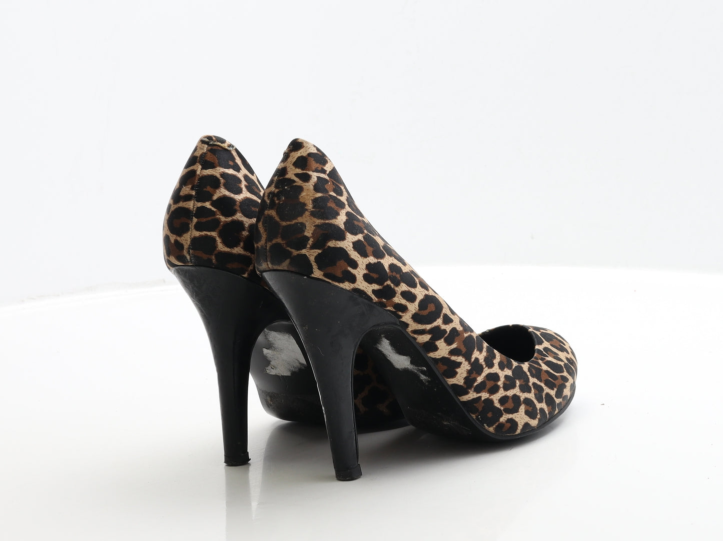 NEXT Womens Brown Animal Print Faux Silk Court Heel UK 7 41 - Wide Fit