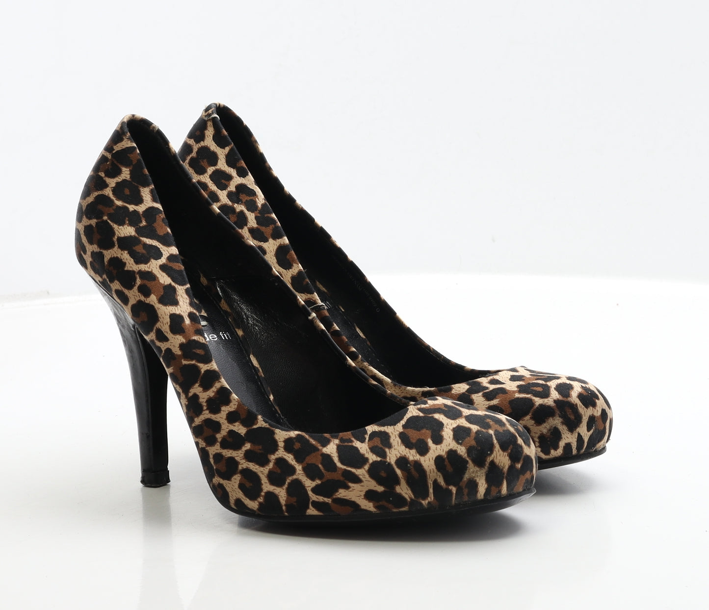 NEXT Womens Brown Animal Print Faux Silk Court Heel UK 7 41 - Wide Fit