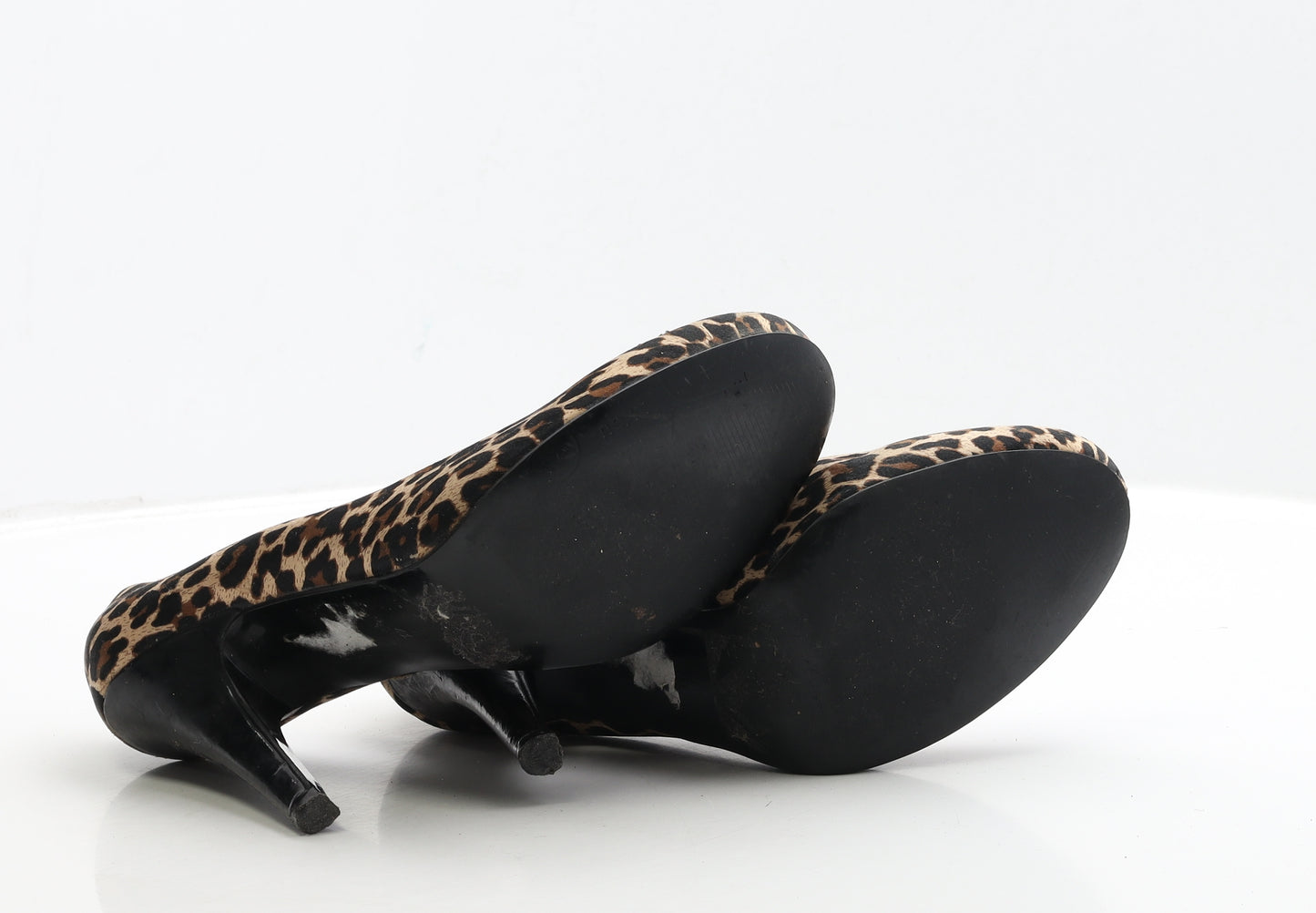 NEXT Womens Brown Animal Print Faux Silk Court Heel UK 7 41 - Wide Fit
