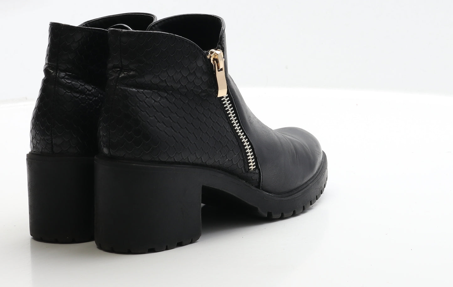 Atmosphere Womens Black Leather Bootie Boot UK 3 36