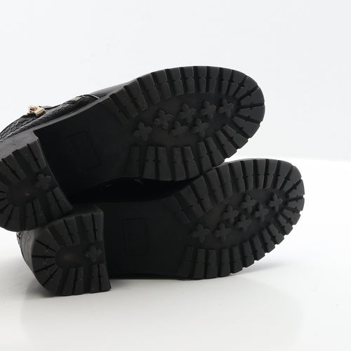 Atmosphere Womens Black Leather Bootie Boot UK 3 36