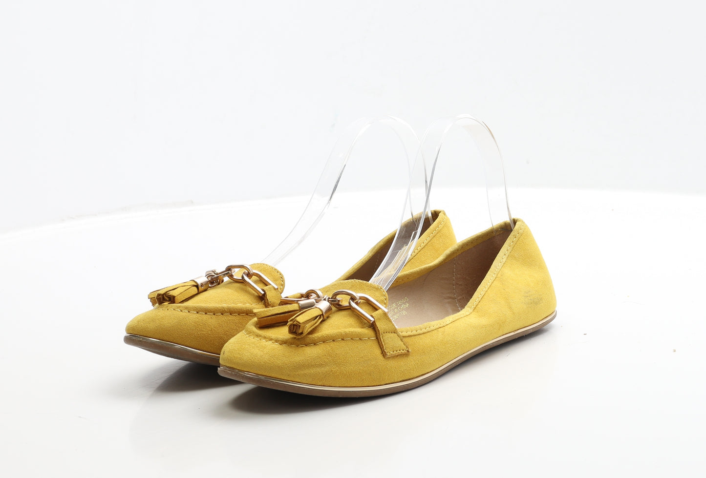 Primark Womens Yellow Suede Loafer Flat UK 5 38