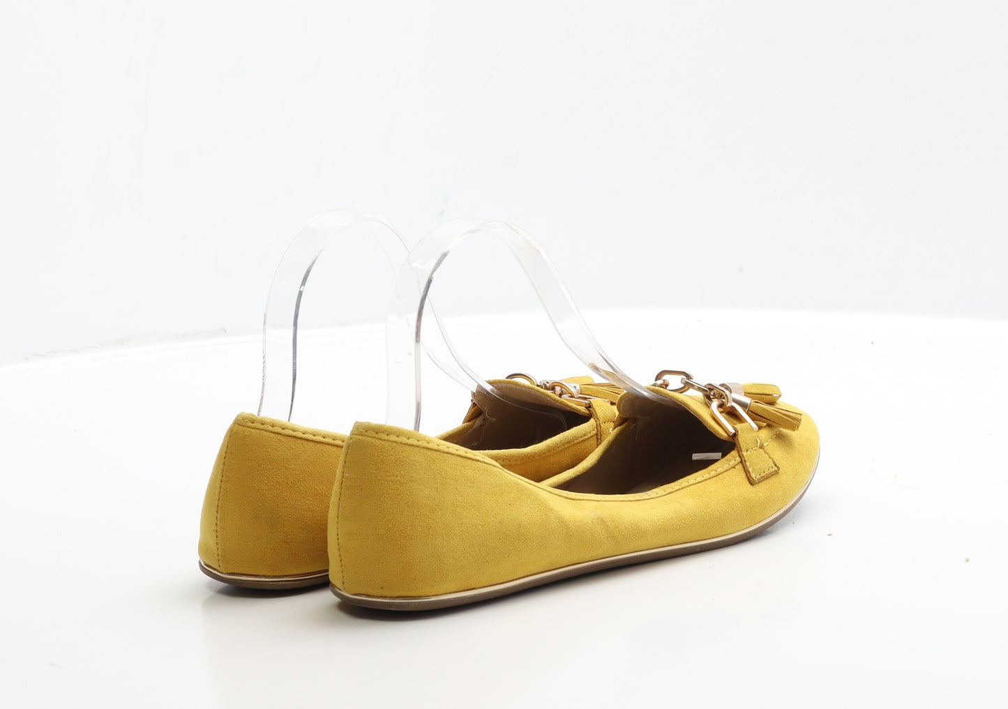 Primark Womens Yellow Suede Loafer Flat UK 5 38