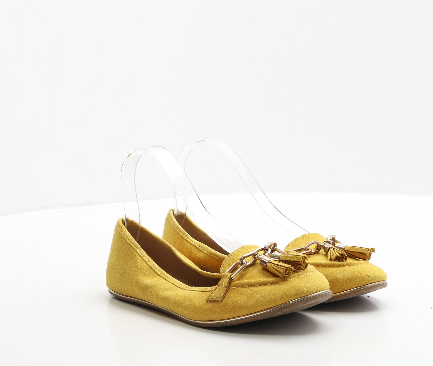 Primark Womens Yellow Suede Loafer Flat UK 5 38