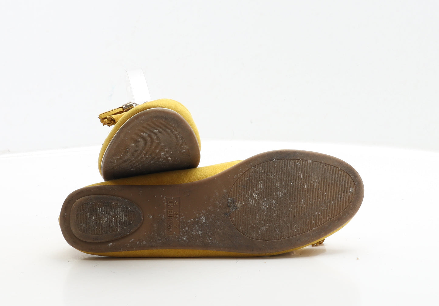 Primark Womens Yellow Suede Loafer Flat UK 5 38