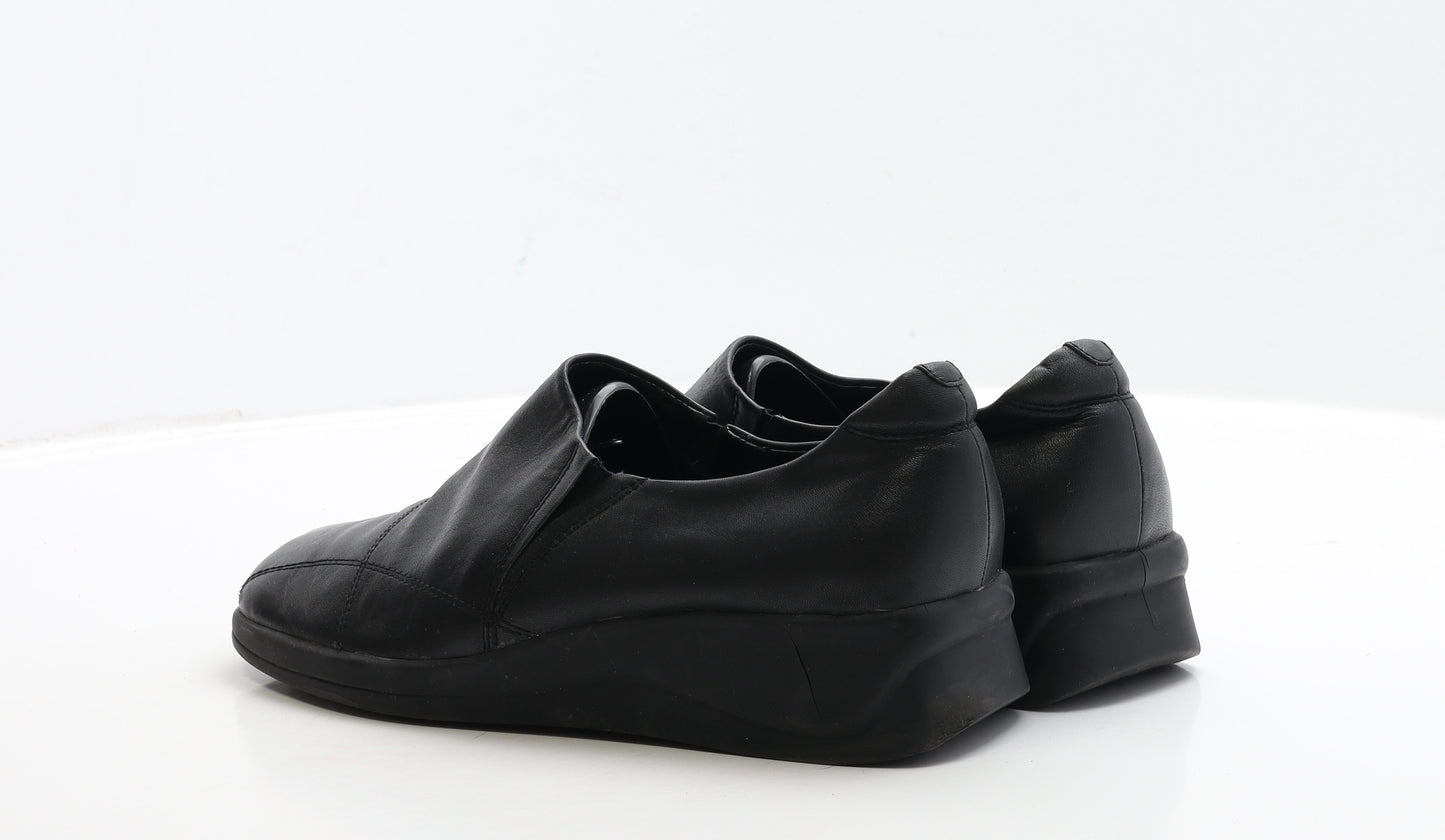 Clarks Womens Black Leather Loafer Casual UK 8