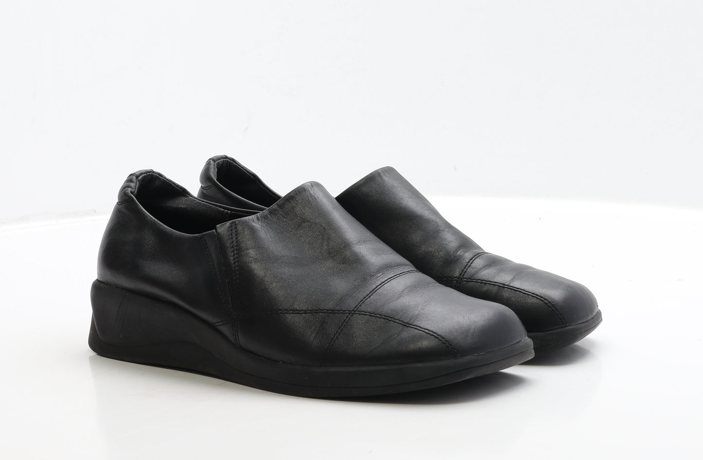 Clarks Womens Black Leather Loafer Casual UK 8