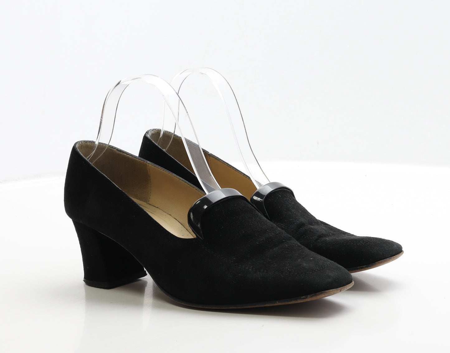Preworn Womens Black Suede Court Heel UK 7 40