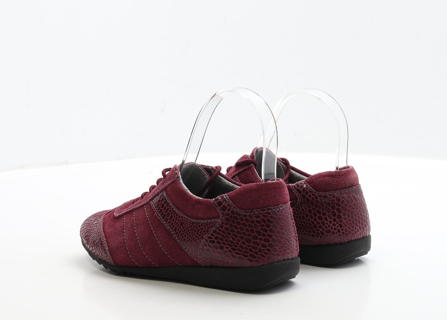 Cushion Walk Womens Red Leather Boat Shoe Flat UK 3