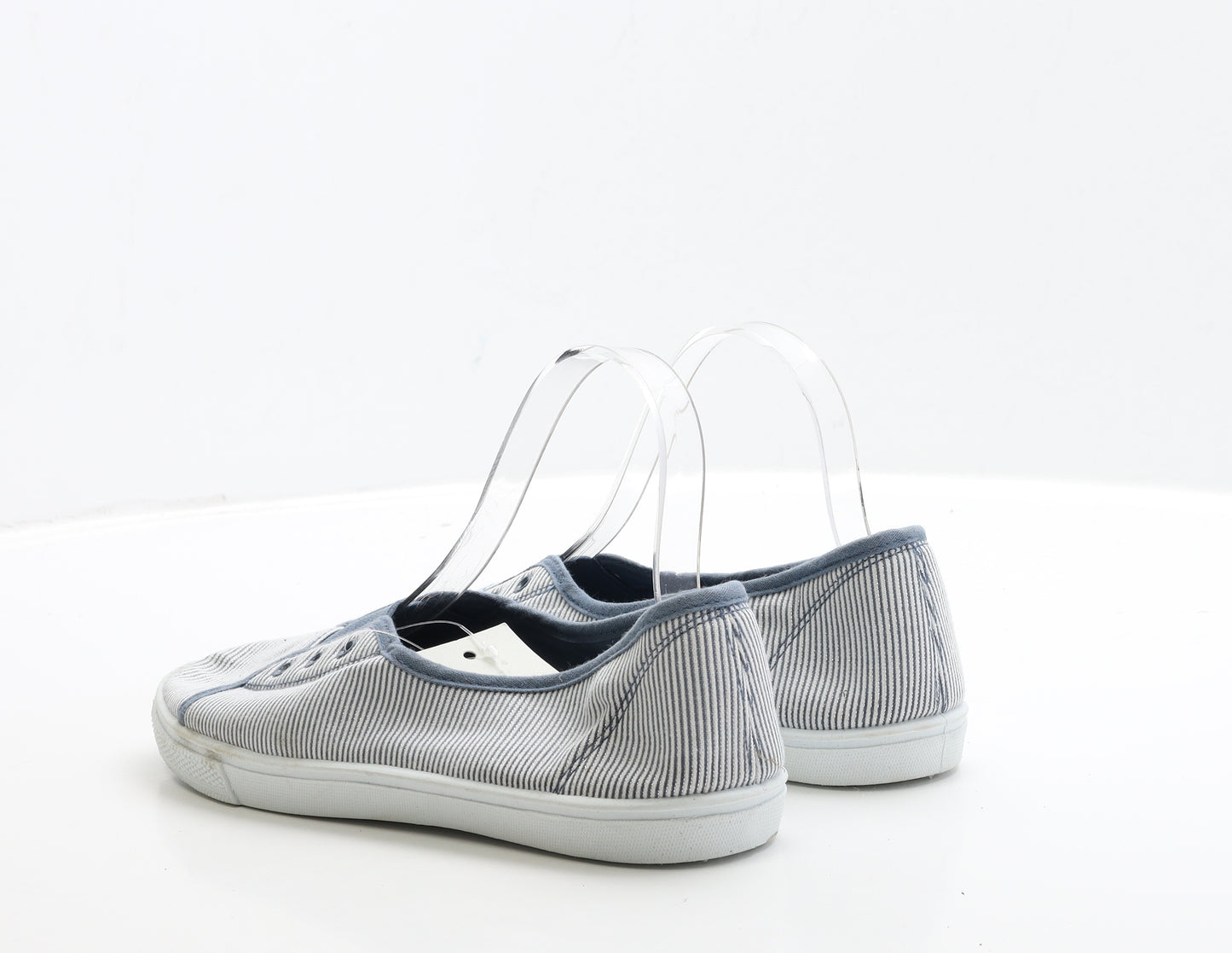 F&F Womens Blue Fabric Slip On Flat UK 6 39