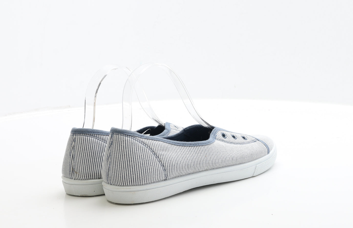 F&F Womens Blue Fabric Slip On Flat UK 6 39