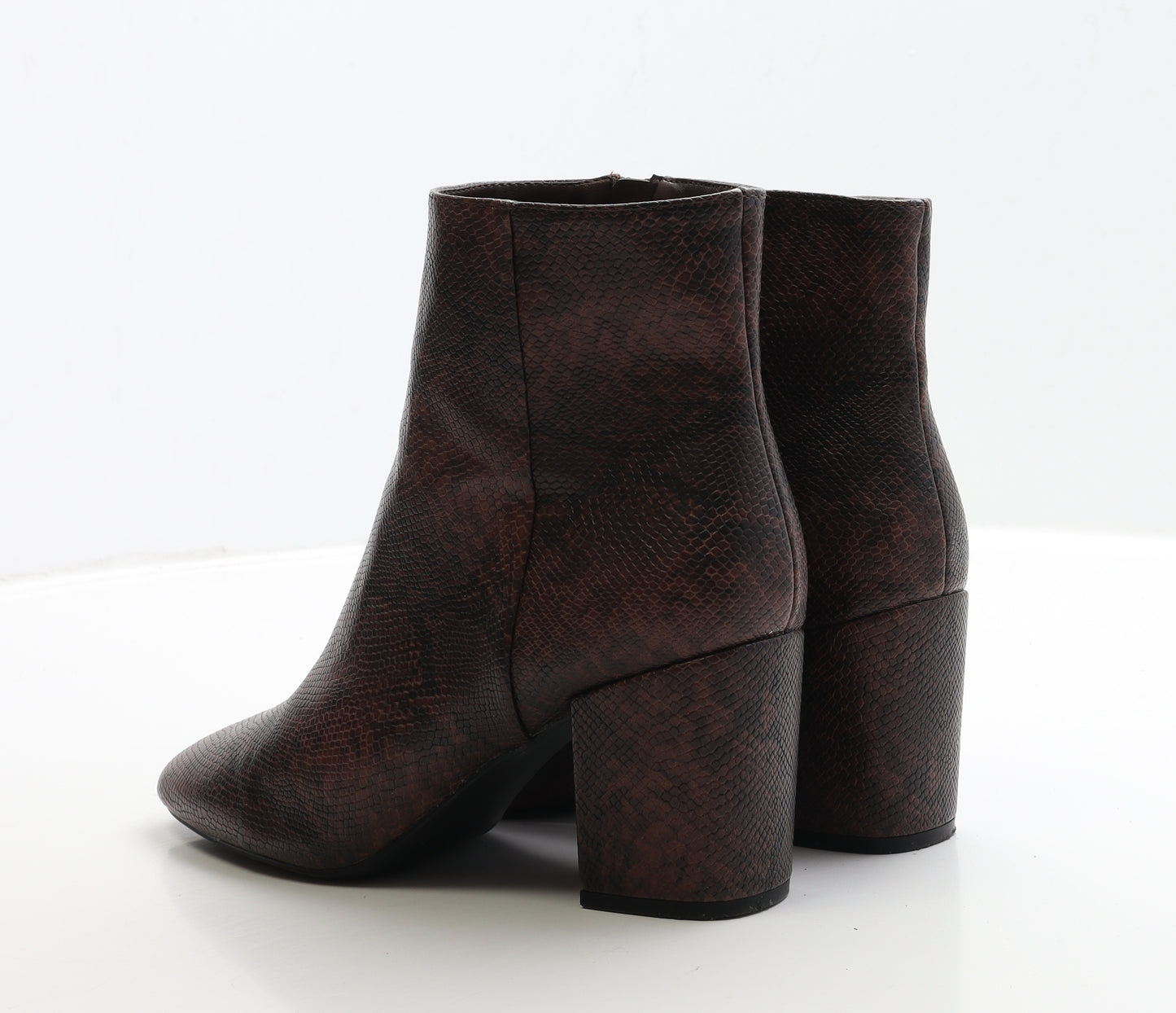 F&F Womens Red Animal Print Leather Bootie Boot UK 6 39