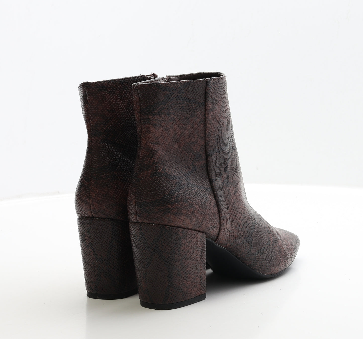 F&F Womens Red Animal Print Leather Bootie Boot UK 6 39