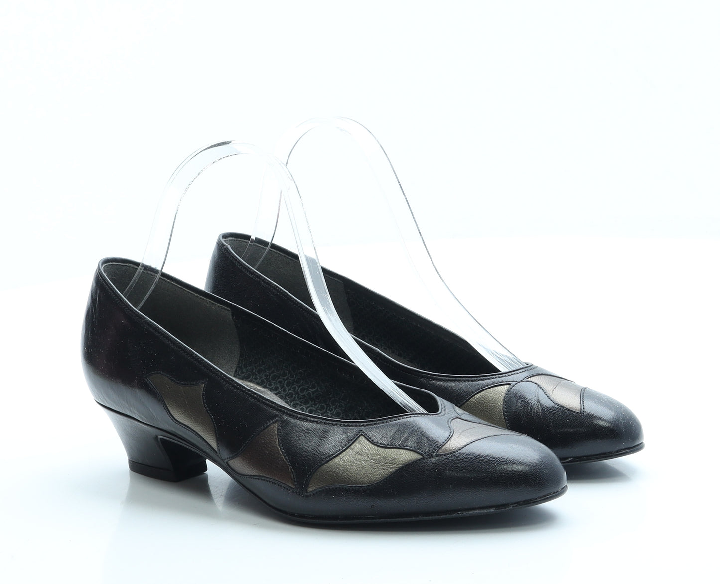 Gabor Womens Black Leather Court Heel UK 5