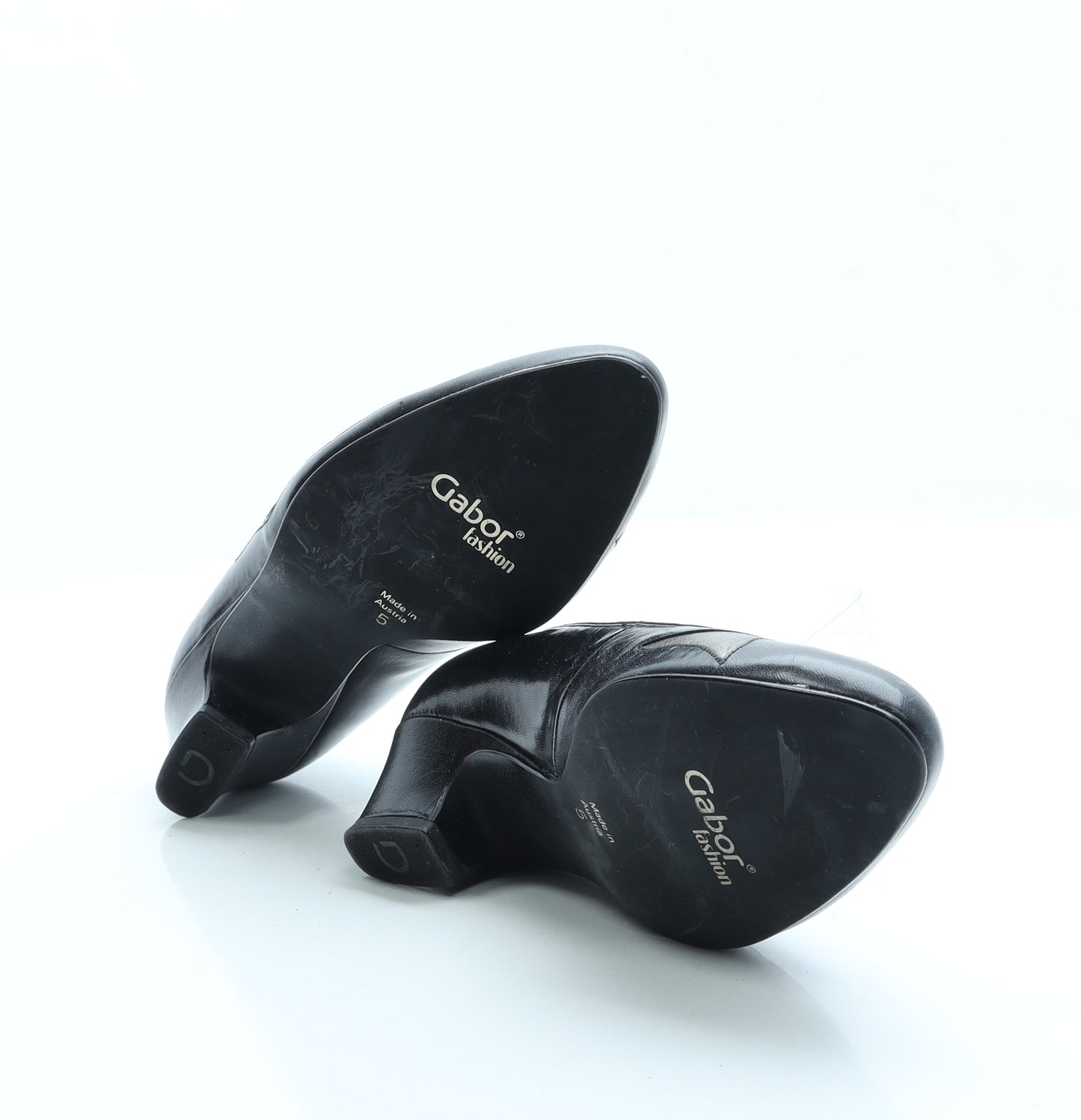 Gabor Womens Black Leather Court Heel UK 5