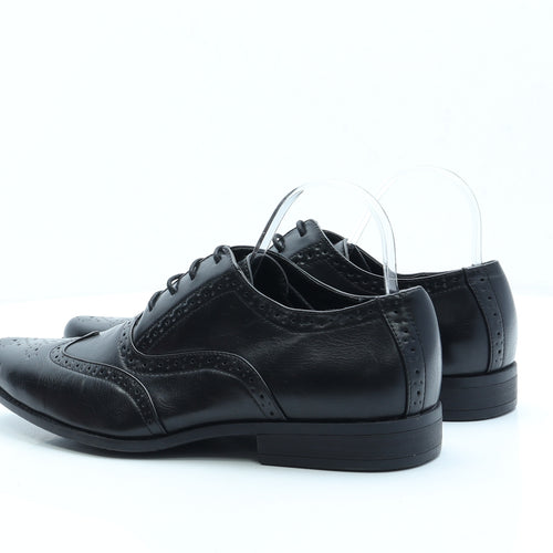 ASOS Mens Black Leather Brogue Dress UK 10