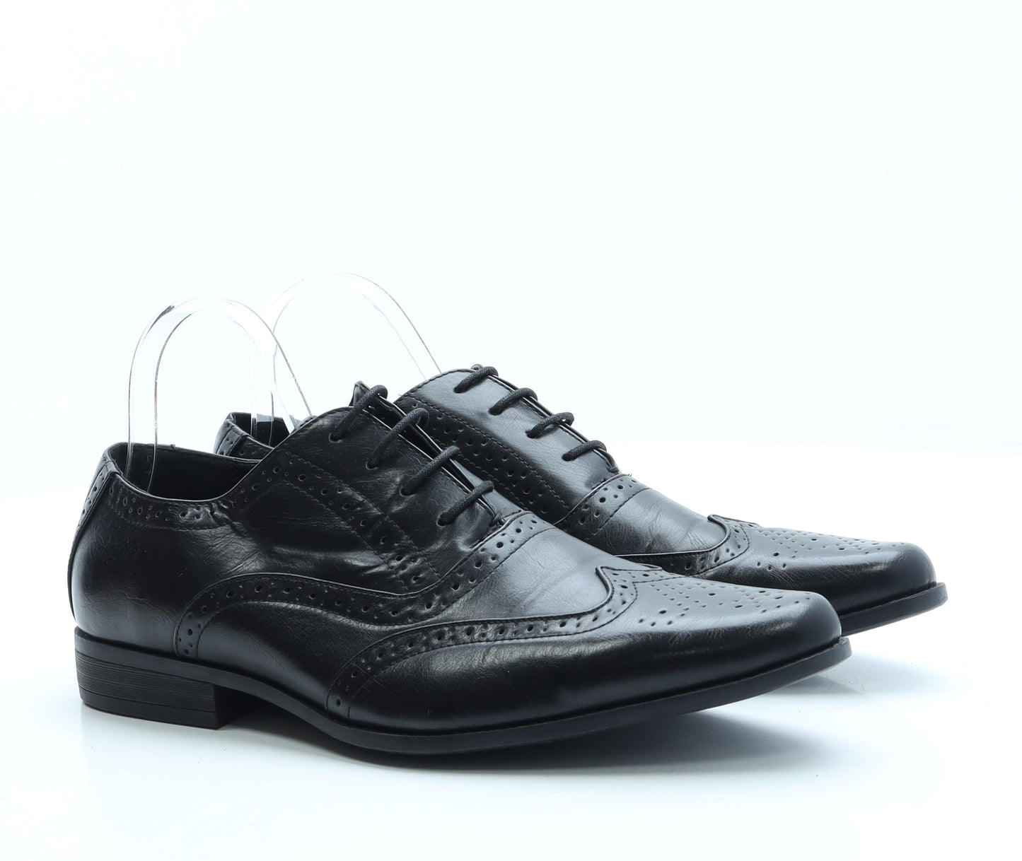 ASOS Mens Black Leather Brogue Dress UK 10