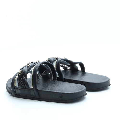 River Island Girls Black Polyester Slider Sandal UK 13