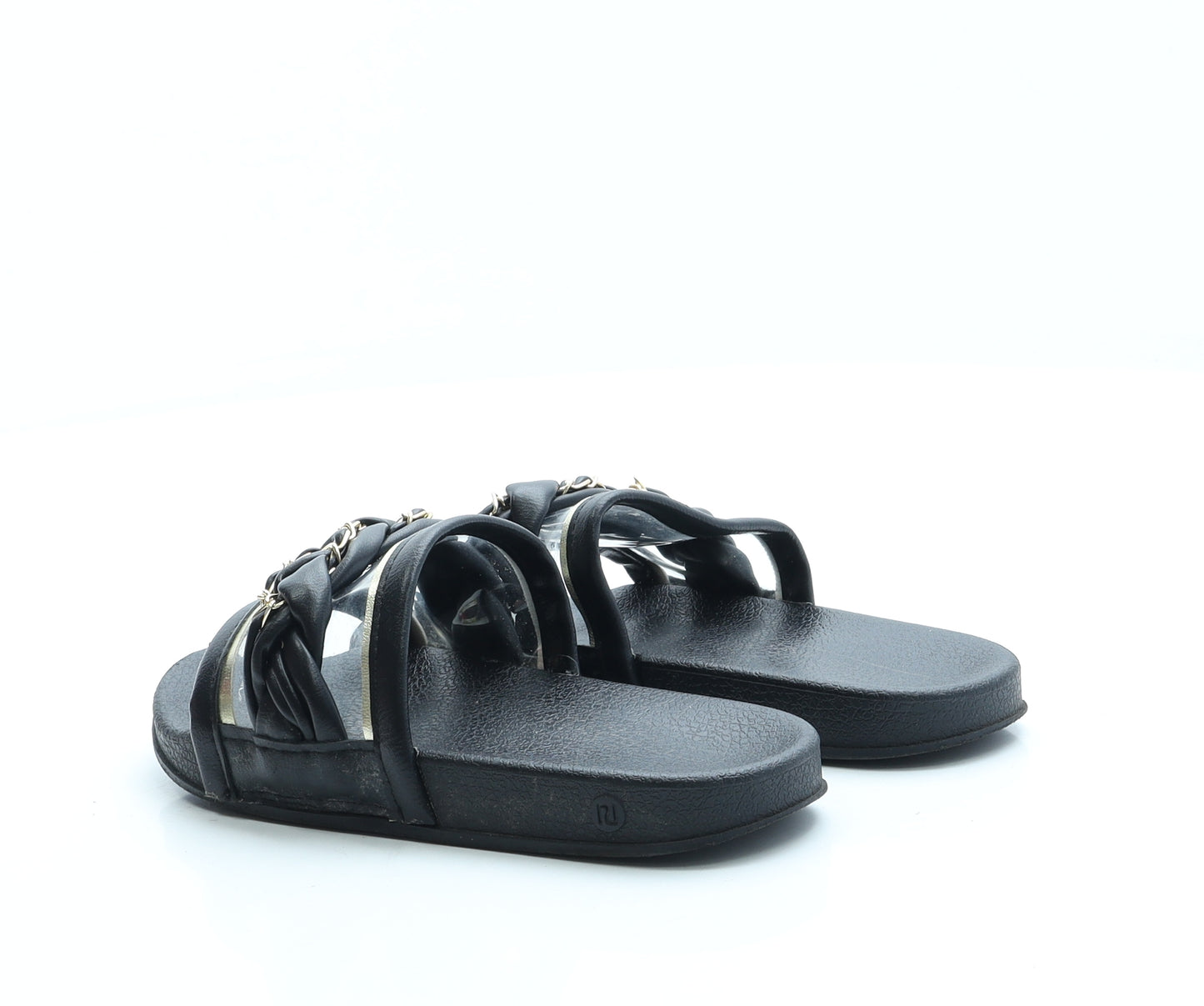 River Island Girls Black Polyester Slider Sandal UK 13