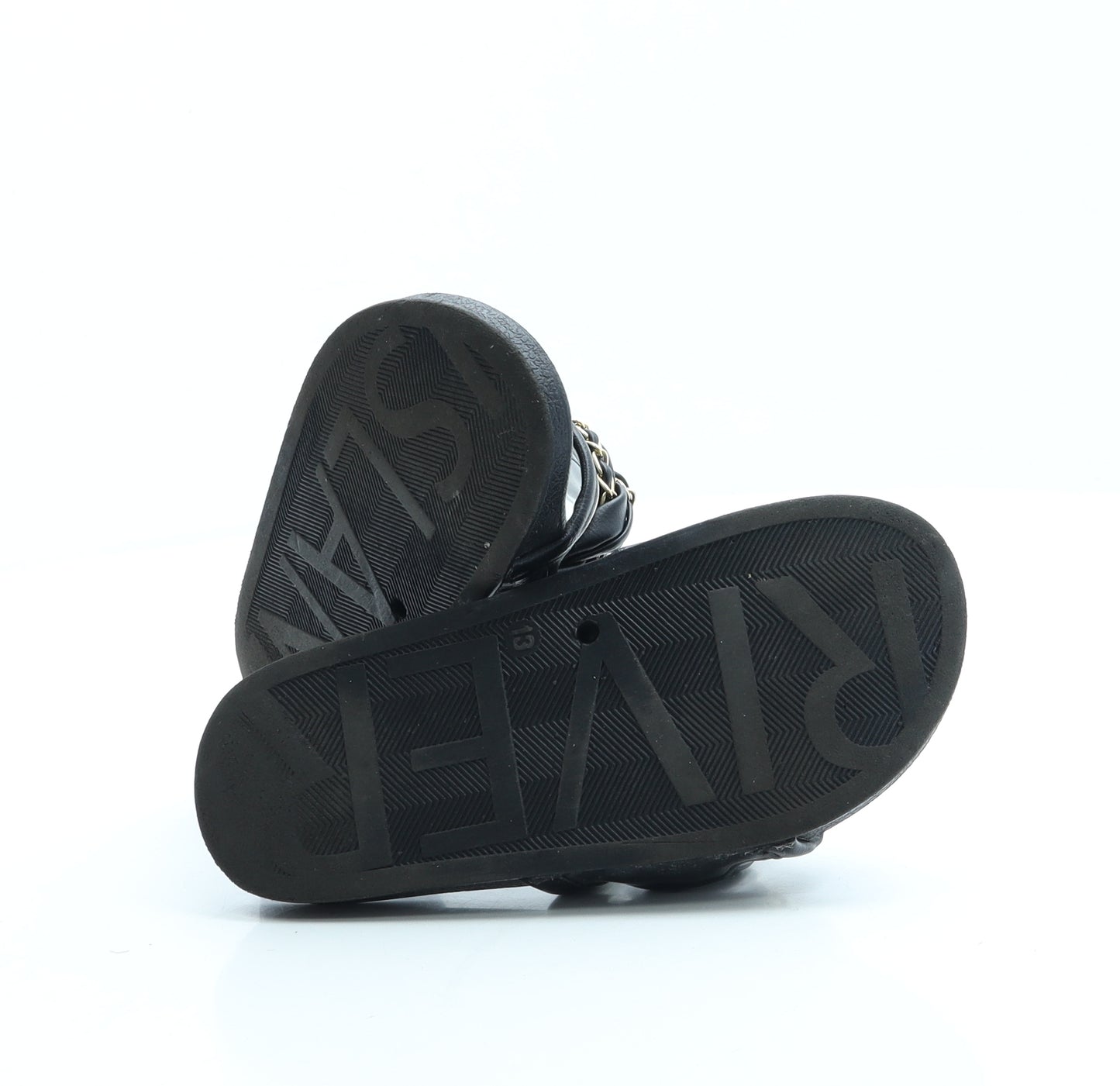 River Island Girls Black Polyester Slider Sandal UK 13