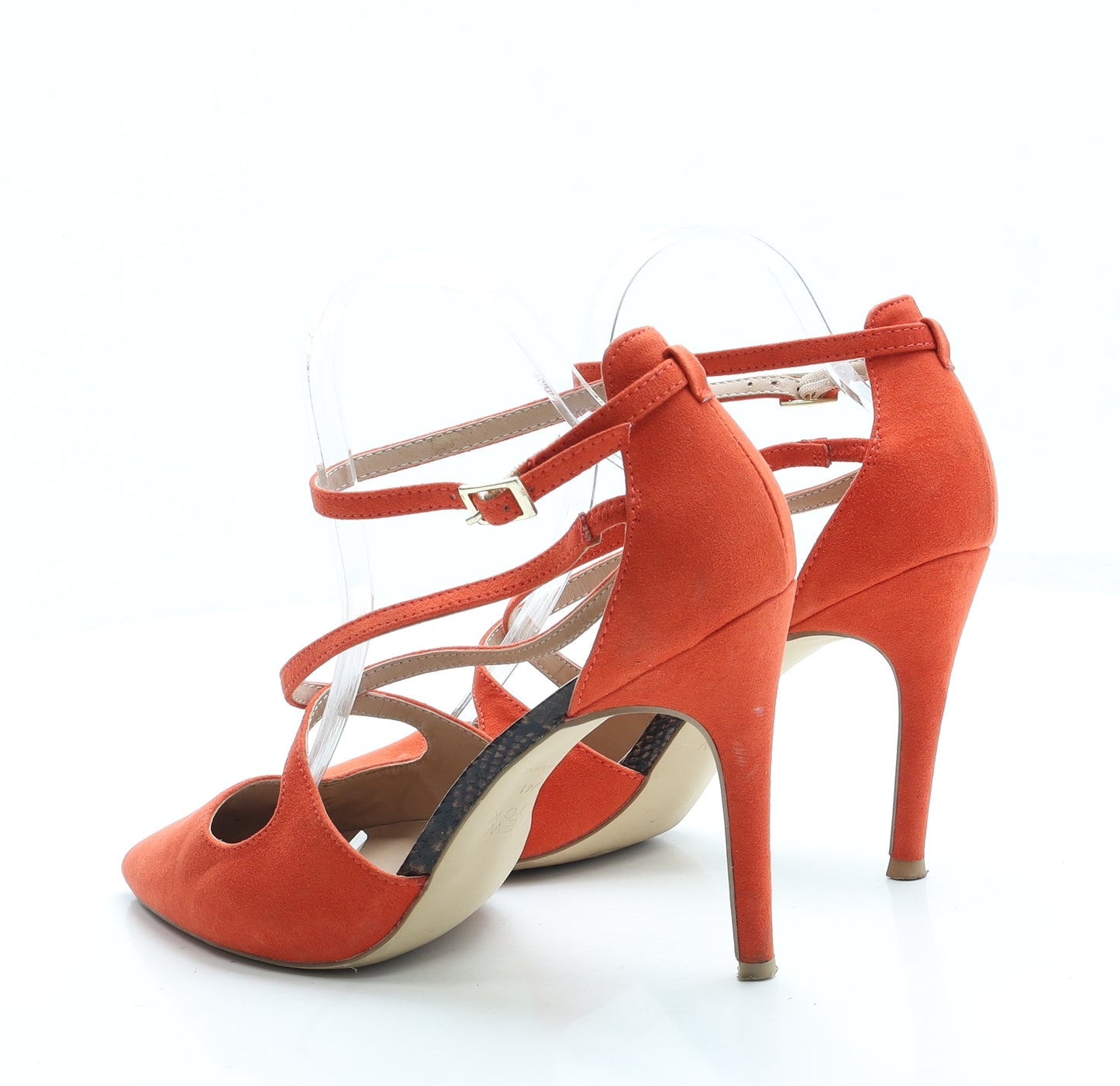 New Look Womens Orange Suede Strappy Heel UK 8 41