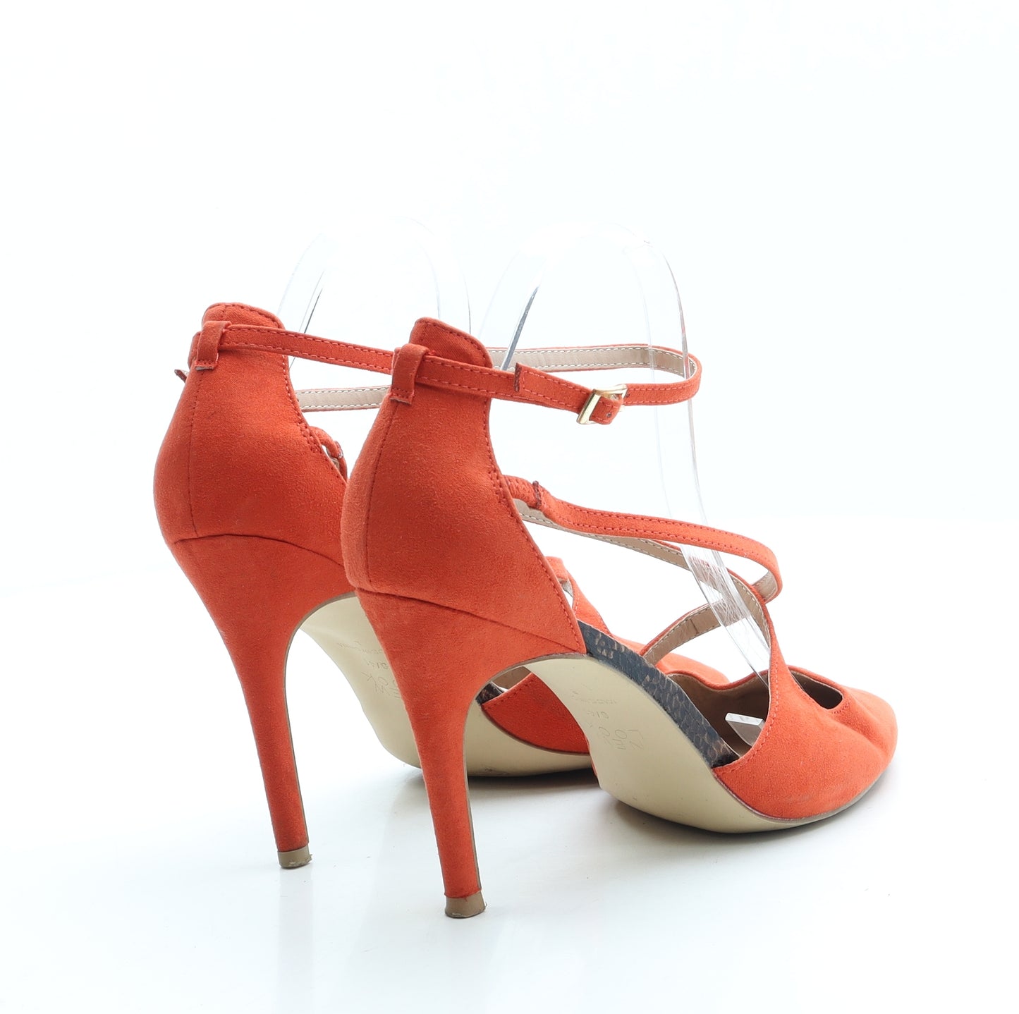 New Look Womens Orange Suede Strappy Heel UK 8 41