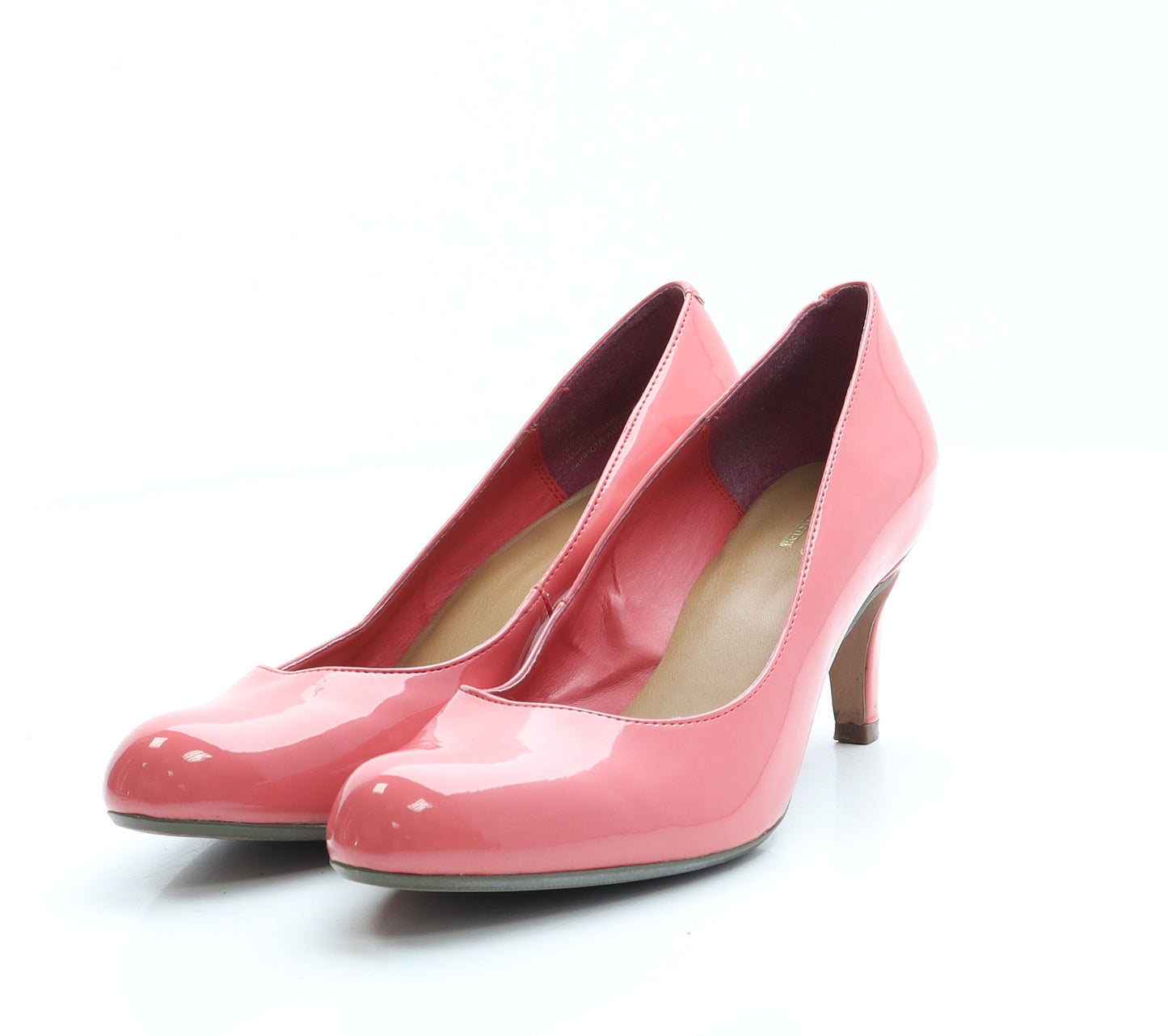 Clarks Womens Pink PVC Court Heel UK 5 38