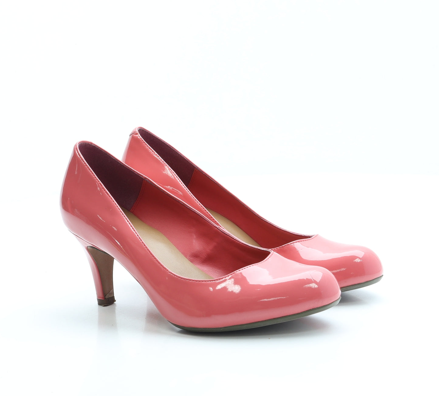 Clarks Womens Pink PVC Court Heel UK 5 38