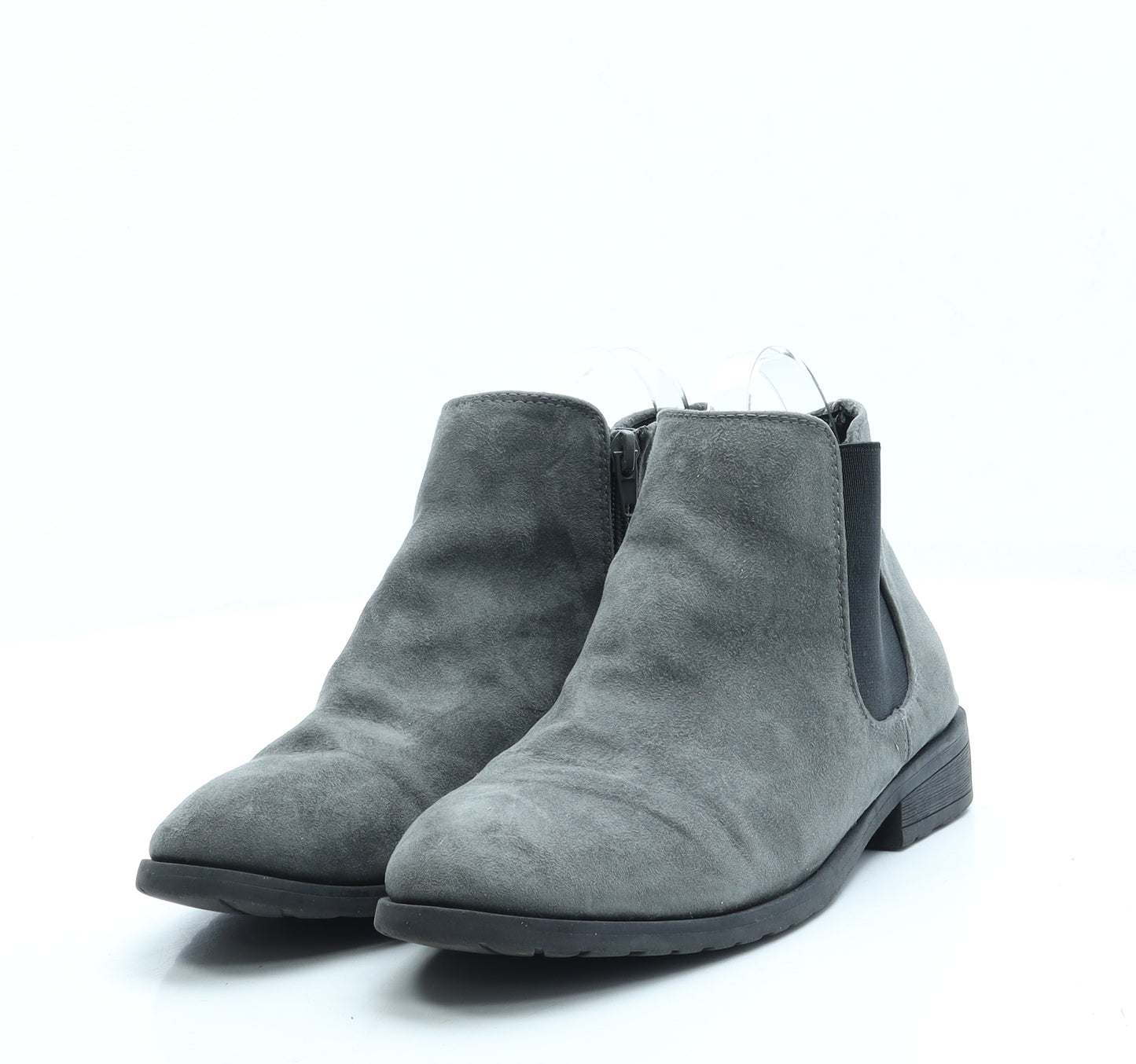 New Look Womens Grey Suede Chelsea Boot UK 7 40 - Wide Fit
