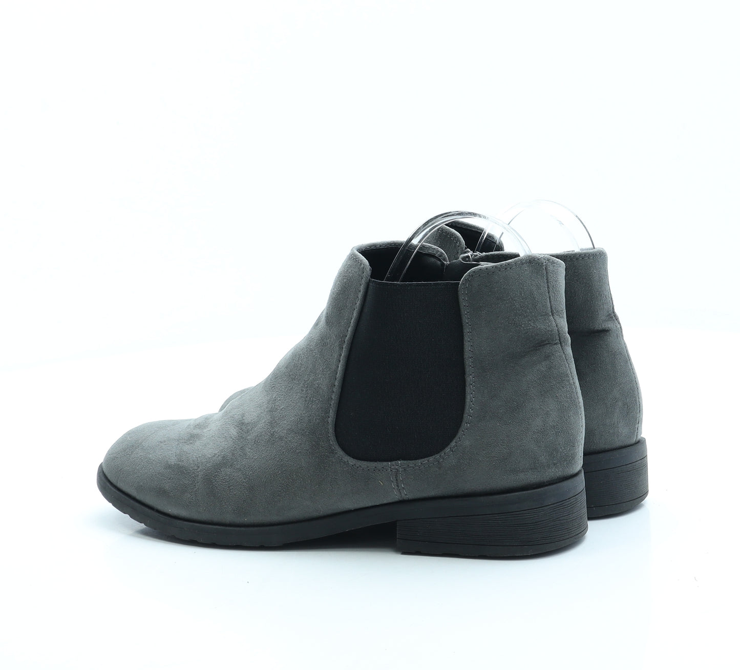 New Look Womens Grey Suede Chelsea Boot UK 7 40 - Wide Fit