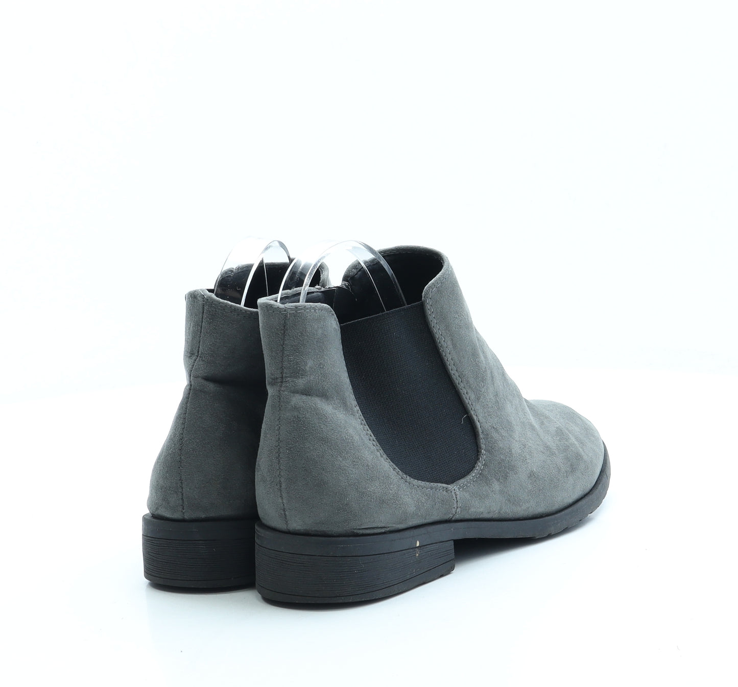 New Look Womens Grey Suede Chelsea Boot UK 7 40 - Wide Fit