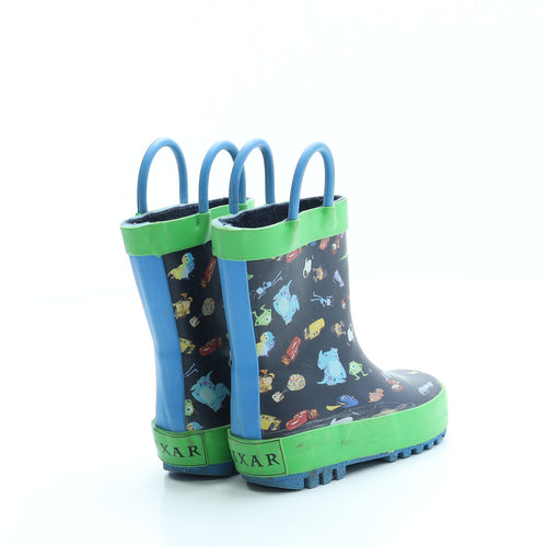 George Boys Blue Geometric Rubber Wellies Boot UK 4 21 - Pixar