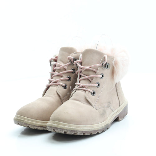 Pep&Co Girls Pink Polyester Combat Boot UK 11
