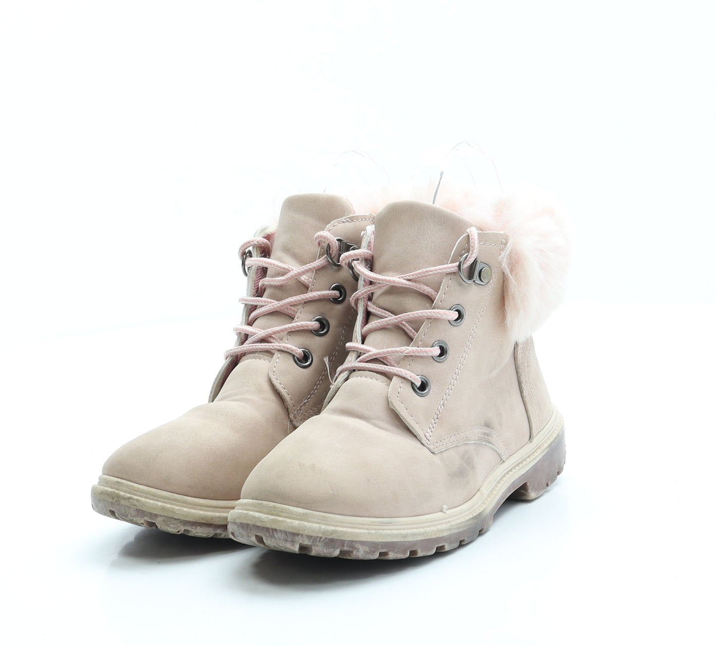 Pep&Co Girls Pink Polyester Combat Boot UK 11