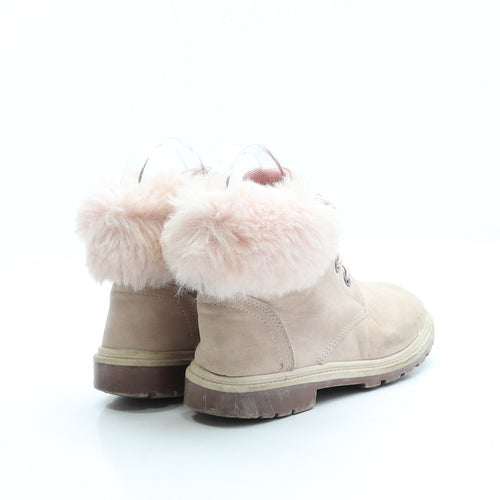 Pep&Co Girls Pink Polyester Combat Boot UK 11