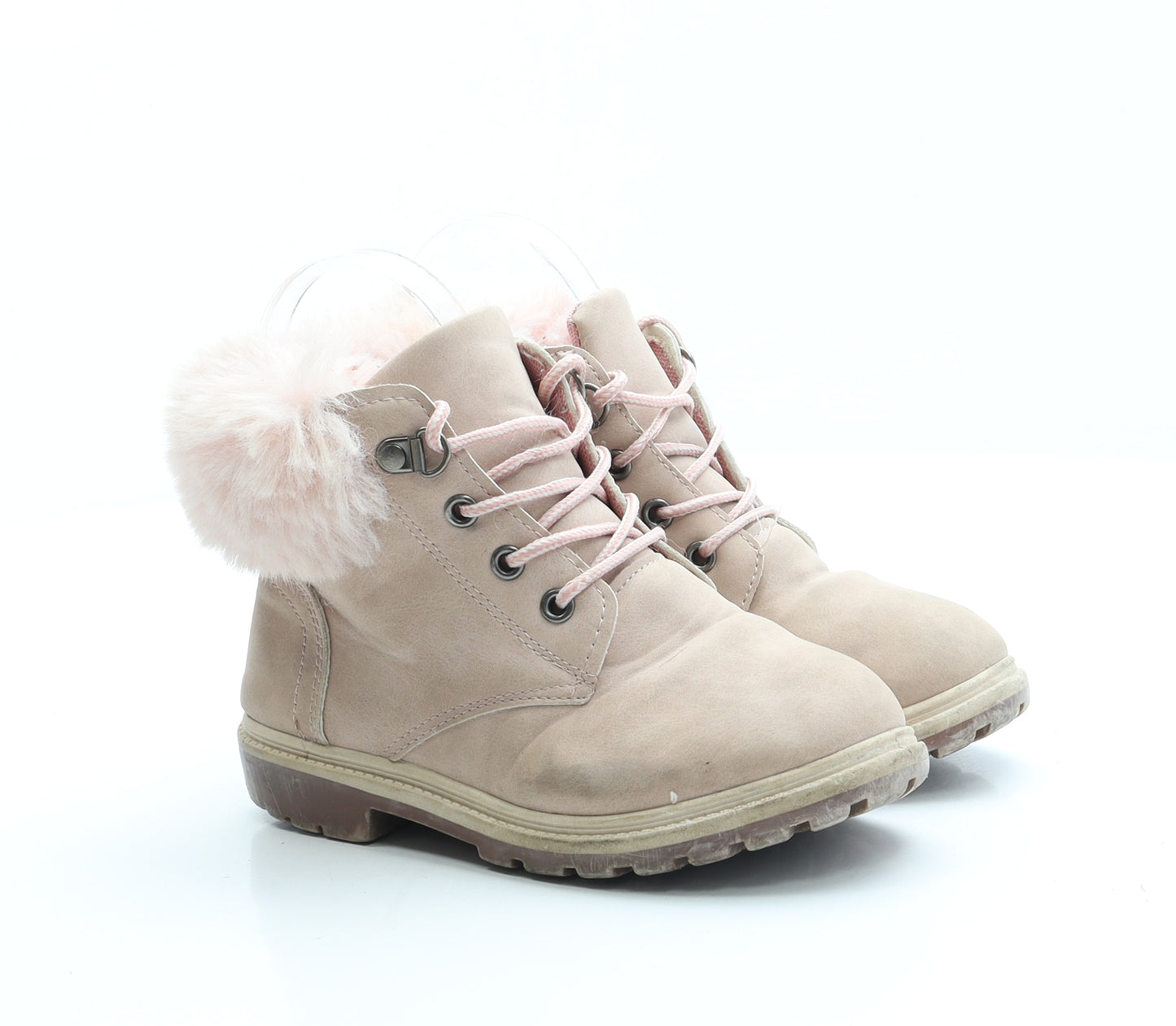 Pep&Co Girls Pink Polyester Combat Boot UK 11