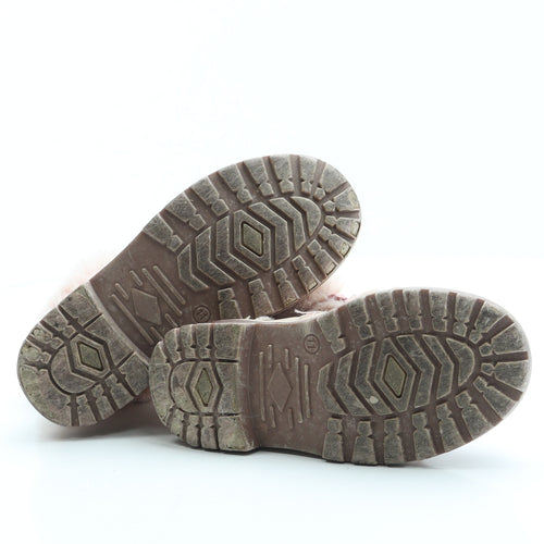 Pep&Co Girls Pink Polyester Combat Boot UK 11