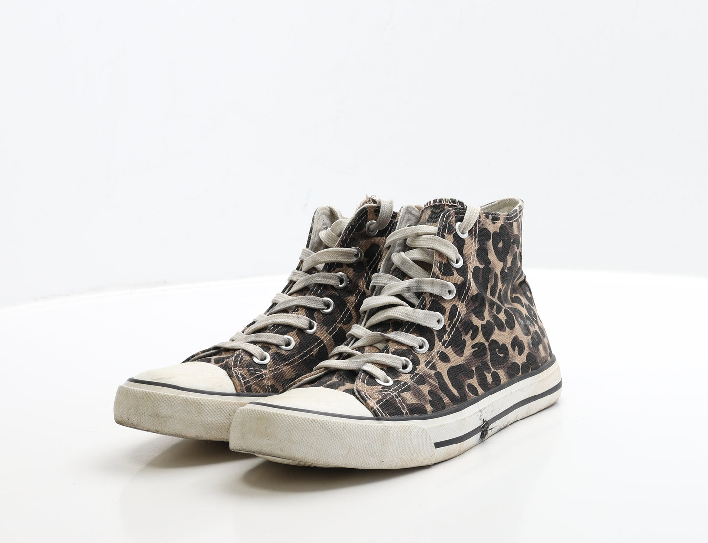 Preworn Womens Brown Animal Print Fabric Trainer UK 6