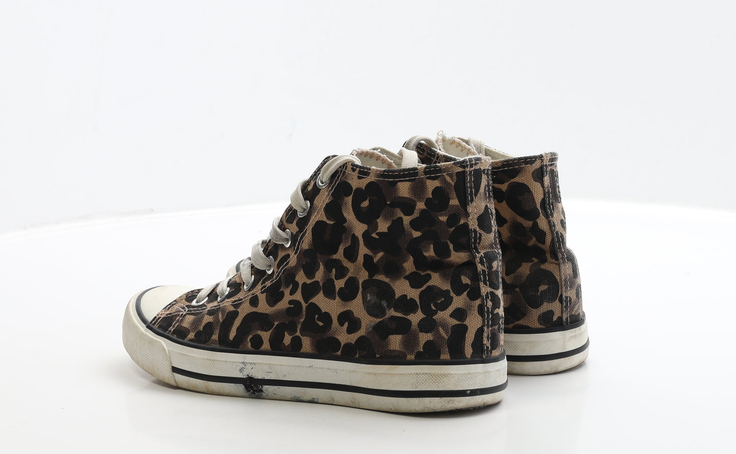 Preworn Womens Brown Animal Print Fabric Trainer UK 6