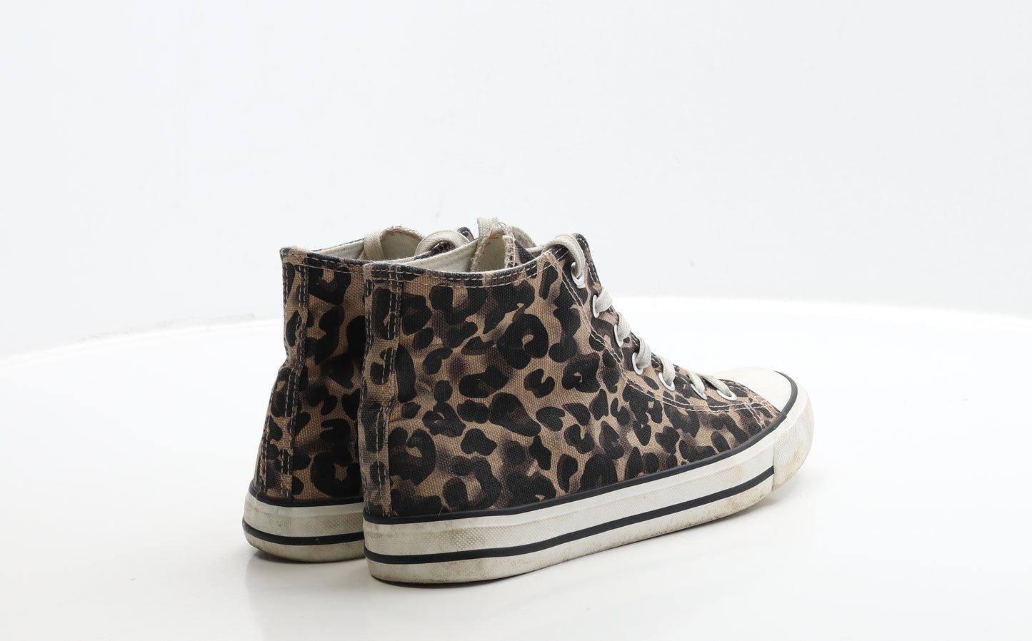 Preworn Womens Brown Animal Print Fabric Trainer UK 6
